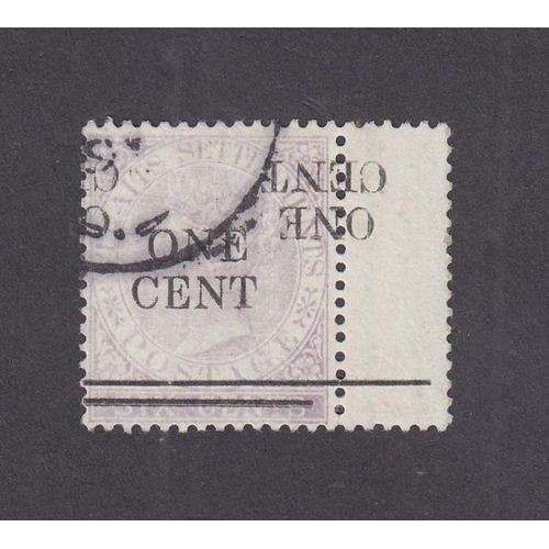 696 - 1892 surch 1c (type 31) on 6c lilac marginal fine used, with ‘Surch double, one inverted’, scarce, C... 