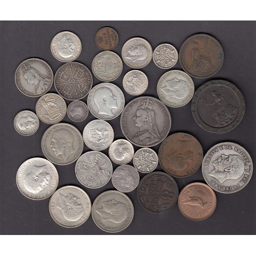 6 - A collection of UK circulated 19th and 20th Century coins, mainly in 2x2 plastic wallets and loose, ... 