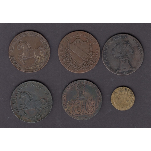 113 - A group of x5 Kent & Sussex 18th Century ½ d copper tokens, including Staplehurst, Benenden and Hawk... 