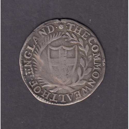 1 - UK 1653 Commonwealth silver Shilling, condition worn but date and some of the design still legible