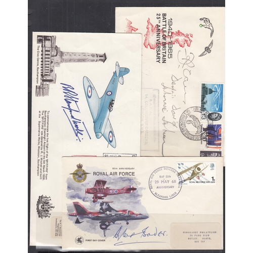 345 - A group of x3 signed FDCs, each signed by WWII RAF pilots, including Air Vice Marshall JE Johnson, G... 