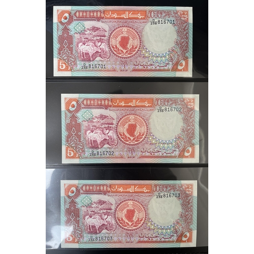 77 - A collection of x54 uncirculated Middle East 20th Century Banknotes, collected I x3 sequential numbe... 