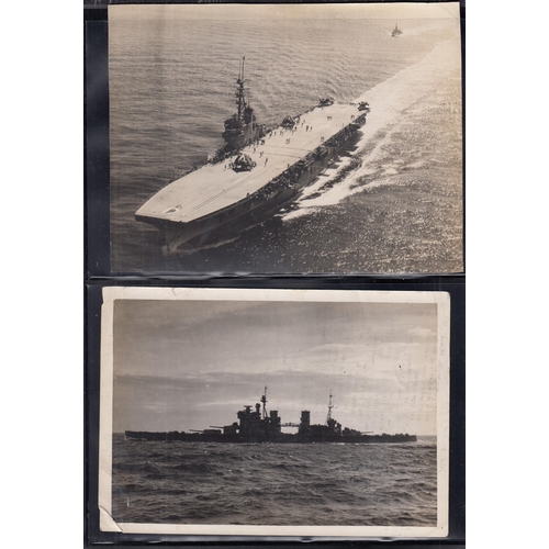 361 - A group of x10 British Military photographs from WWII, including RAF and Royal Navy, most back stamp... 