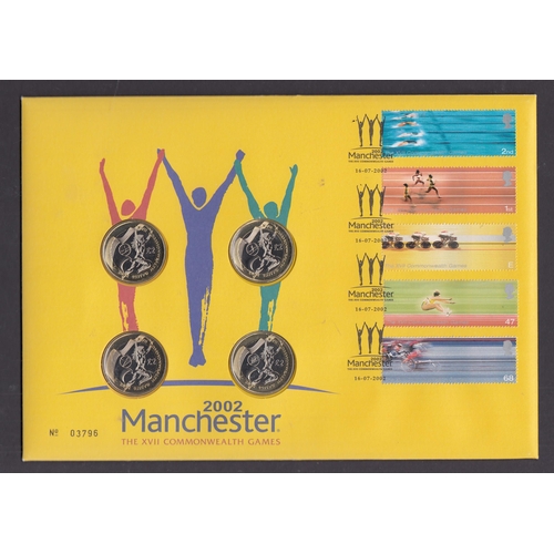 35 - UK 2002 Manchester Commonwealth Games RM PNC £2 coin cover, in good condition.