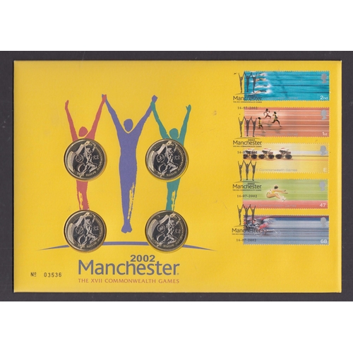 36 - UK 2002 Manchester Commonwealth Games RM PNC £2 coin cover, in good condition.