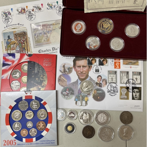 56 - A collection of World coins, mainly mid-modern period sets and coin covers plus circulated World, no... 