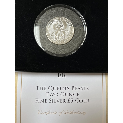 51 - UK 2017 The Queen’s Beasts, Griffin of Edward, 2oz fine silver uncirculated £5 coin, boxed with CoA