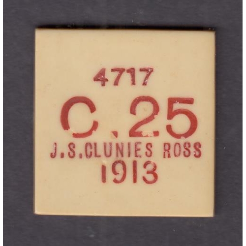 18 - 1913 Cocos (Keeling) Islands 25c Token, numbered 4717, JS Clunies Ross, only x5000 Token where ever ... 