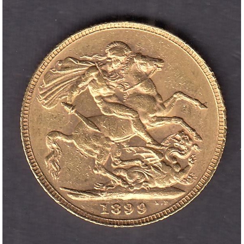 247 - UK 1899 gold full Sovereign, in good condition