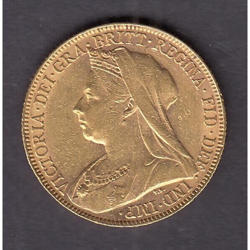 247 - UK 1899 gold full Sovereign, in good condition