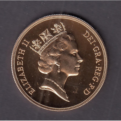 324 - UK 1996 Brilliant Uncirculated gold £5 coin, boxed with CoA