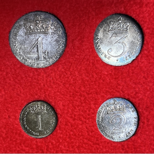 219 - UK 1818 four-coin silver complete Maundy set, in good condition