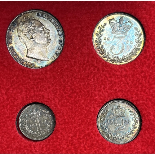 224 - UK 1832 four-coin silver complete Maundy set, in good condition