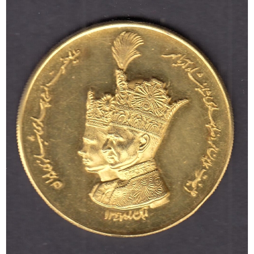 179 - Iran 1967 Mohammad Reza Pahlavi Coronation Gold (20k) Medal, weight 25g, in good condition.