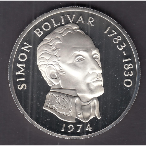 184 - Panama 1974 silver proof 20 Balboas, boxed with CoA