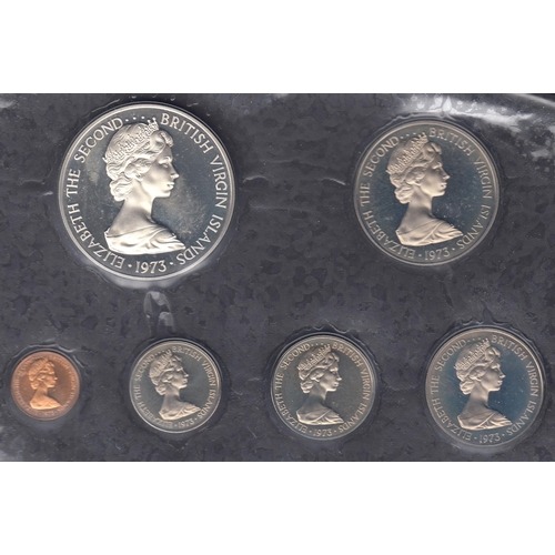 169 - British Virgin Islands 1973 Proof First Coinage Year Set, x4 complete sets boxed with CoAs, noted fa... 