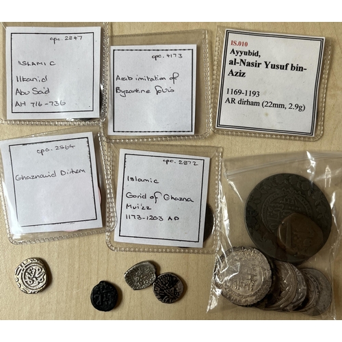 92 - A group of x41 Ancient Middle East coins, including bronze and silver coins including x21 coins iden... 