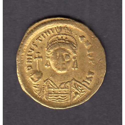 191 - Roman - Justinian I  Eastern Roman Emperor 527 to 565A.D., gold Solidus, weight 4.5g, in good condit... 