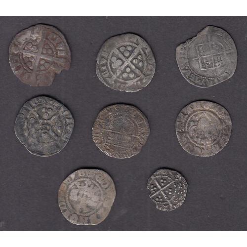 105 - A group of x8 English hammered silver 1ds, from Edward I to Henry VIII, mixed condition