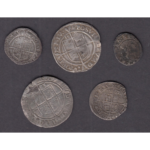 96 - A group of x5 English Elizabeth I silver hammered coins, from Half Groat to Sixpence, mixed conditio... 