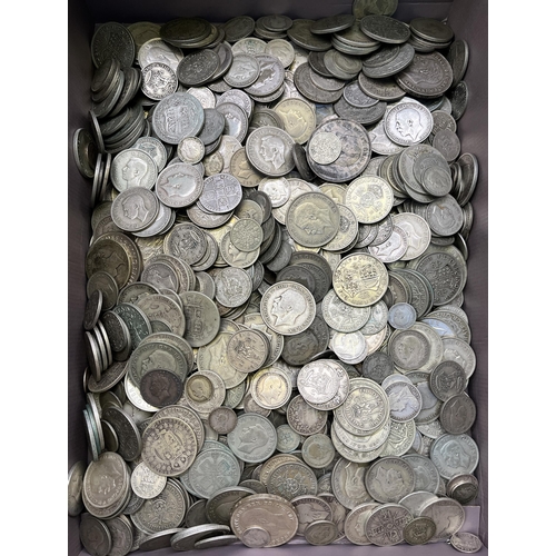 143 - An accumulation of UK circulated pre 1947 silver coins, from the 19th & 20th Century, noted x7 19th ... 