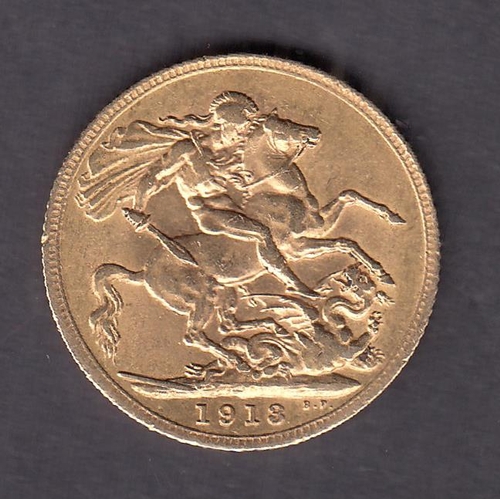 286 - UK 1913 gold full Sovereign, in good condition