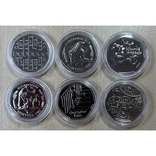 68 - A group of x24 uncirculated UK QEII 50p coins from 2017 to 2022, noted 2019 Gruffalo 50p coin and 20... 