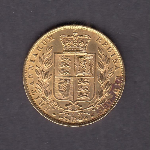 228 - UK 1869 gold full Sovereign, Die 2, in good condition, salvaged from the Douro Cargo Shipwreck ‘The ... 