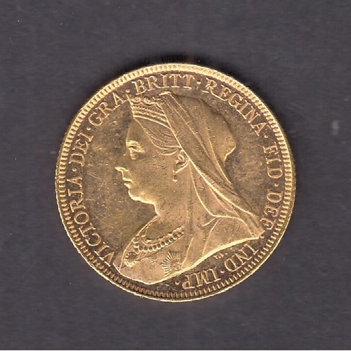 245 - UK 1897 gold full Sovereign, Melbourne Mint Mark, in good condition