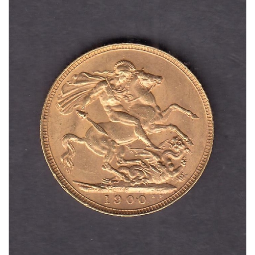 249 - UK 1900 gold full Sovereign, Perth Mint Mark, in good condition