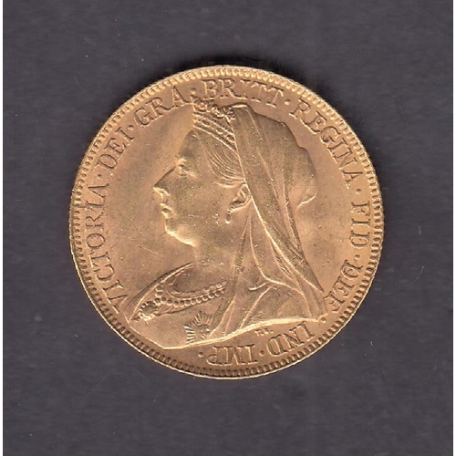 249 - UK 1900 gold full Sovereign, Perth Mint Mark, in good condition