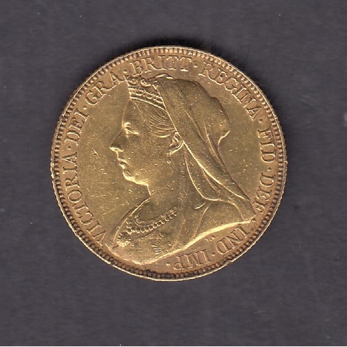 250 - UK 1901 gold full Sovereign, Perth Mint Mark, in good condition