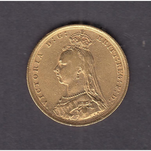 238 - UK 1888 gold full Sovereign, Sydney Mint Mark, in good condition