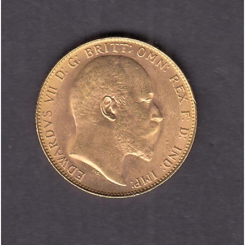 269 - UK 1907 gold full Sovereign, Perth Mint Mark, in good condition