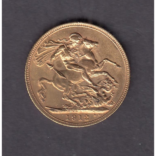 283 - UK 1912 gold full Sovereign, in good condition