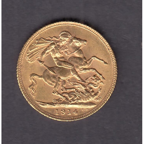 287 - UK 1914 gold full Sovereign, in good condition