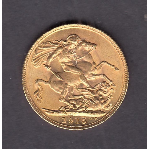 289 - UK 1915 gold full Sovereign, in good condition