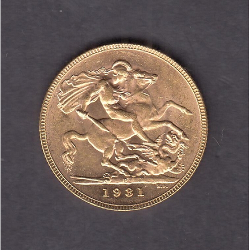 301 - UK 1931 gold full Sovereign, Perth Mint Mark, in good condition with CoA