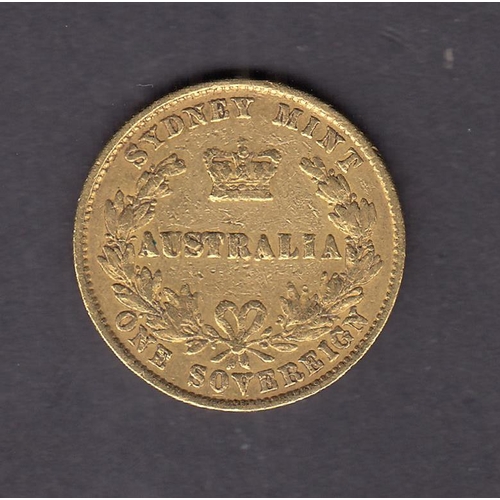 162 - Australia 1858 gold full Sovereign, Sydney Mint, in good condition