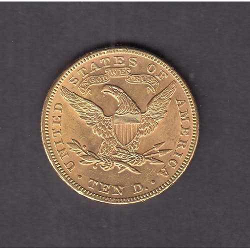 406 - USA 1893 gold $10 coin, in good condition