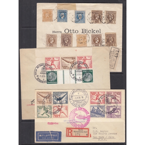 1196 - Group of 36 Olympics covers on sheets in packet with 1900 printed Registered to Munich bearing 4 x 1... 