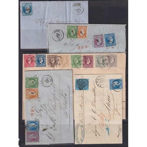 962 - 1861/95 Hermes Heads Postal History collection neatly presented and written up on pages in album. Th... 