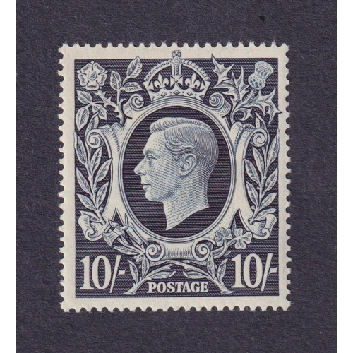 930 - 1939 10/- dark blue u/m, Cat £260, SG478