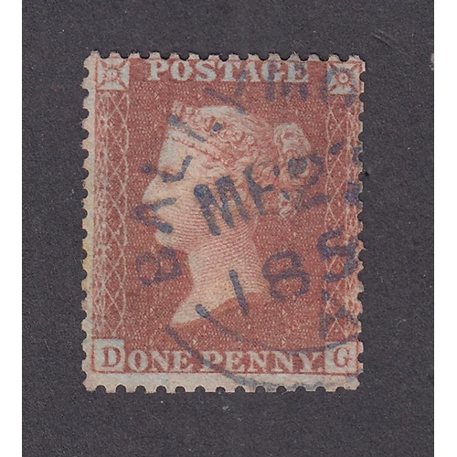 829 - 1854 Large Crown p14 1d red-brown DG used with fine strike of the ‘Ballymore 1855’ town cancel in bl... 