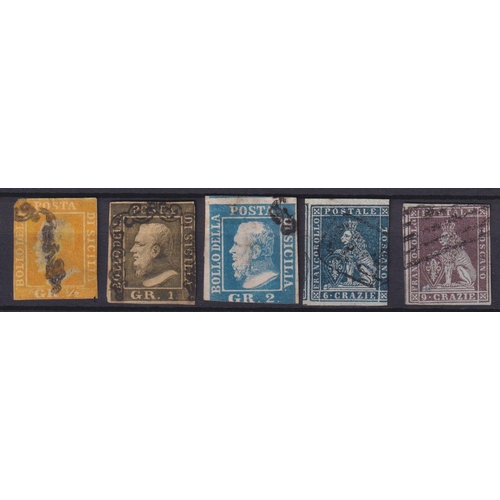 1004 - 1852/8 small range on stock sheets with groups from Papal States, Sardinia, Parma, 1859 ½g, 1g and 2... 