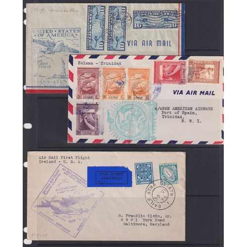 375 - Collection of (mostly) transatlantic First Flights written up on pages in binder with a variety of r... 