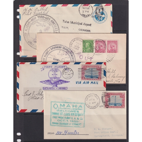 1177 - Collection of 162 different USA First Flight covers written up and neatly presented on pages in bind... 