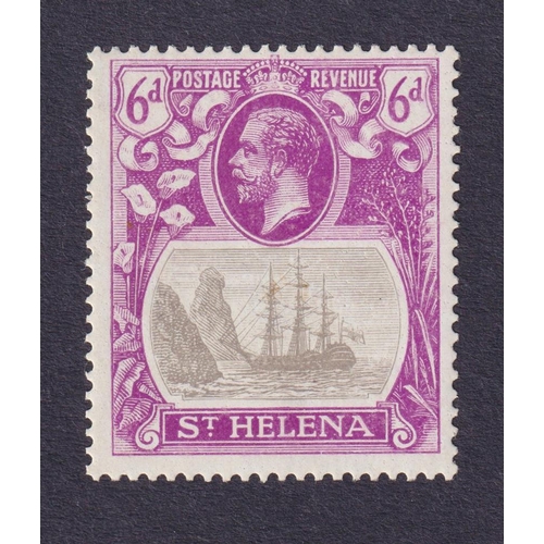 1158 - 1922 6d grey and bright purple mint with the ‘Torn flag’ variety, Cat £300, SG104b