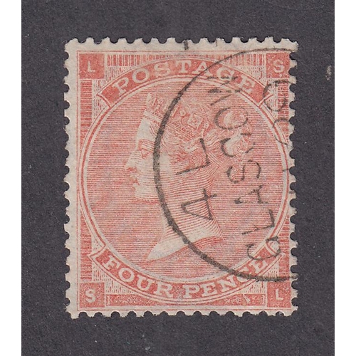 839 - 1862 Emblems 4d pale red fine used with ‘Glasgow’ cds, a superb example, SG80