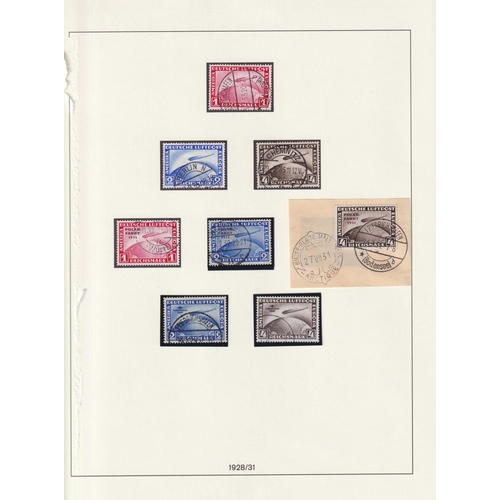 725 - 1928/31 the 1928, 1930 South America Flight and 1931 Polar Flight Zeppelin sets fine used on page, C... 